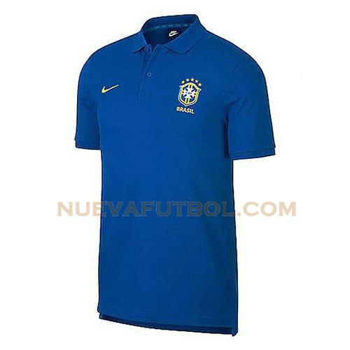 camiseta polo brasil 2018 azul hombre