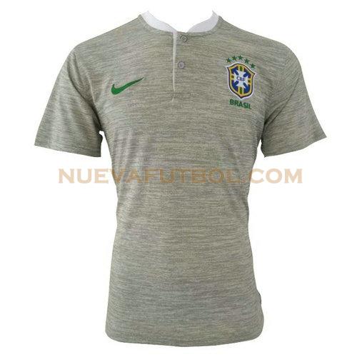 camiseta polo brasil 2018 gris hombre