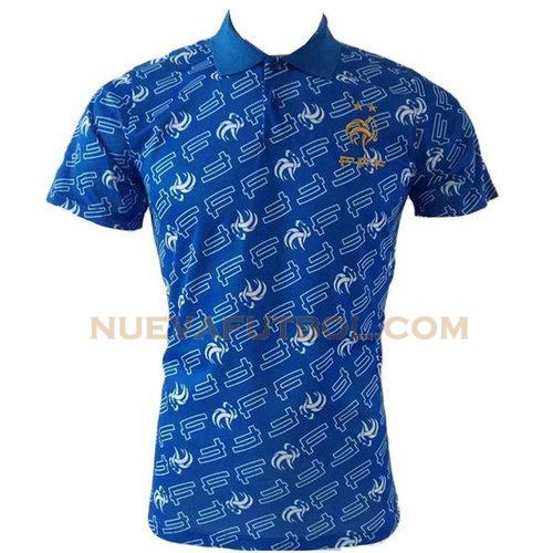 camiseta polo francia 19-20 azul claro hombre