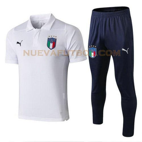 camiseta polo italia conjunto 2018 blanco hombre