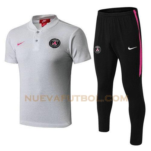 camiseta polo paris saint germain conjunto 2018-2019 negro rosa hombre