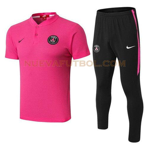 camiseta polo paris saint germain conjunto 2018-2019 rosa negro hombre