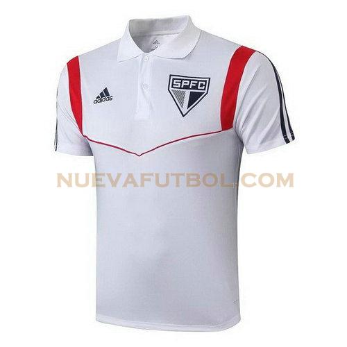 camiseta polo são paulo 2019-2020 blanco rojo hombre