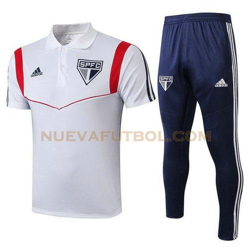 camiseta polo são paulo conjunto 2019-2020 blanco azul hombre
