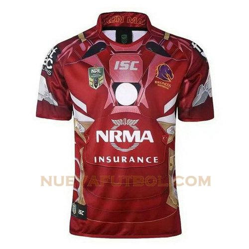 camiseta rugby brisbane broncos 2017-2018 rojo hombre