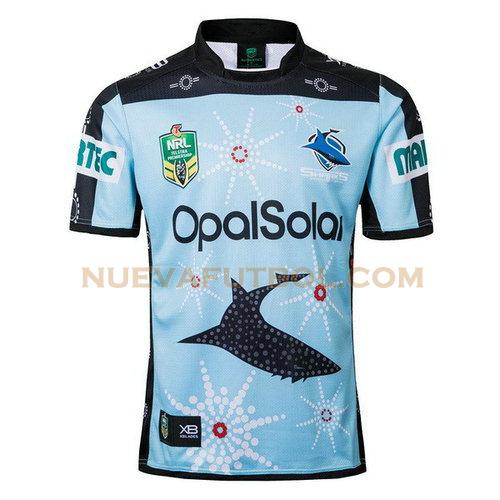 camiseta rugby cronulla sharks 2018 azul hombre
