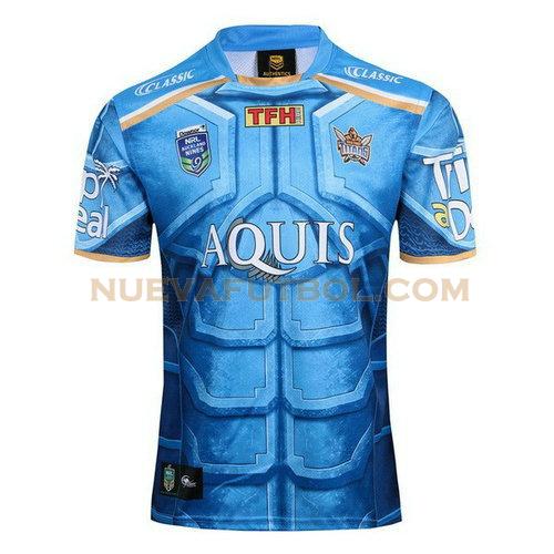 camiseta rugby gold coast titans 2017-2018 azul hombre