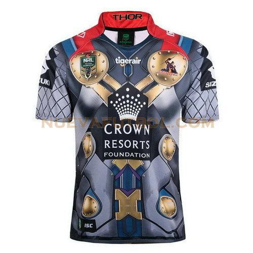 camiseta rugby melbourne storm 2017-2018 gris hombre
