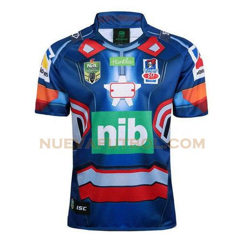 camiseta rugby newcastle knights 2017-2018 azul hombre