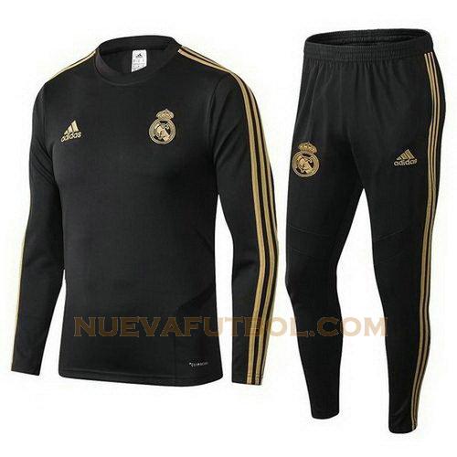 chandal real madrid 19 20 negro oro hombre