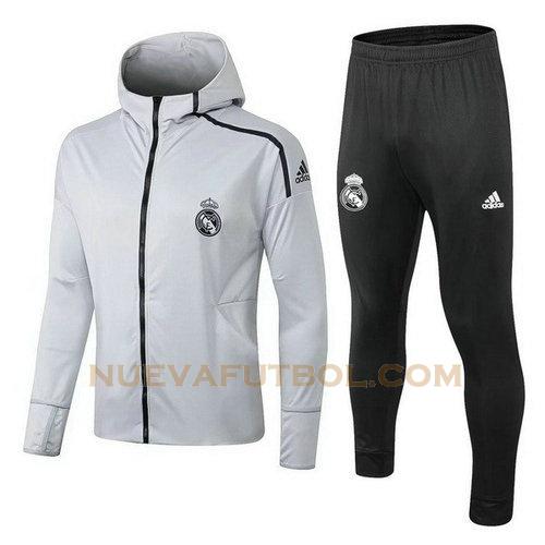 chandal real madrid 2018-2019 gris negro hombre