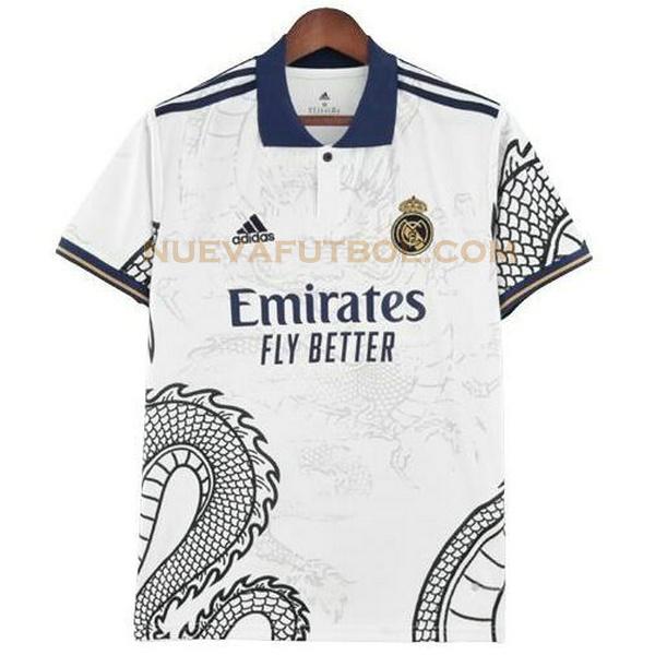 drago cinese camiseta real madrid 2022 2023 blanco hombre