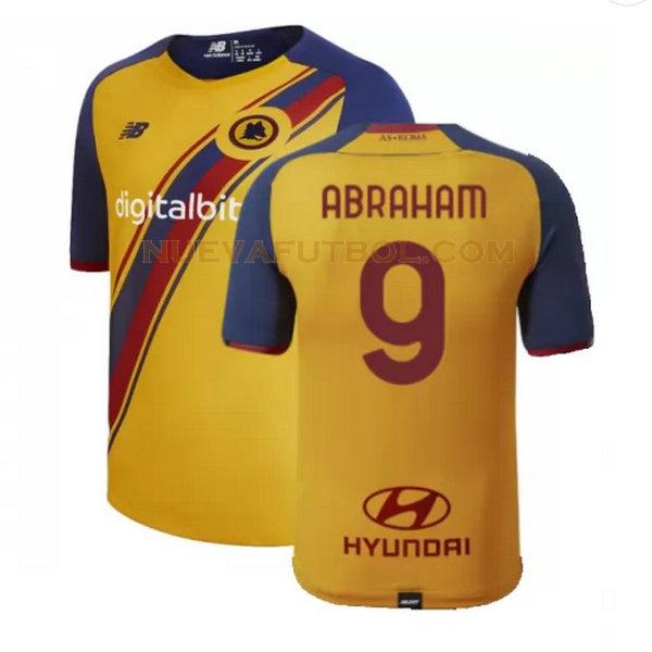 fourth camiseta abraham 9 as roma 2021 2022 amarillo hombre
