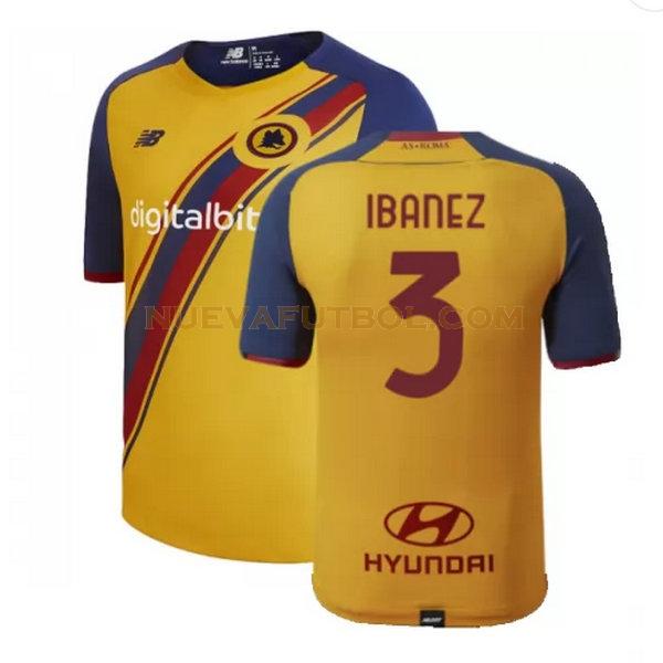 fourth camiseta ibanez 3 as roma 2021 2022 amarillo hombre