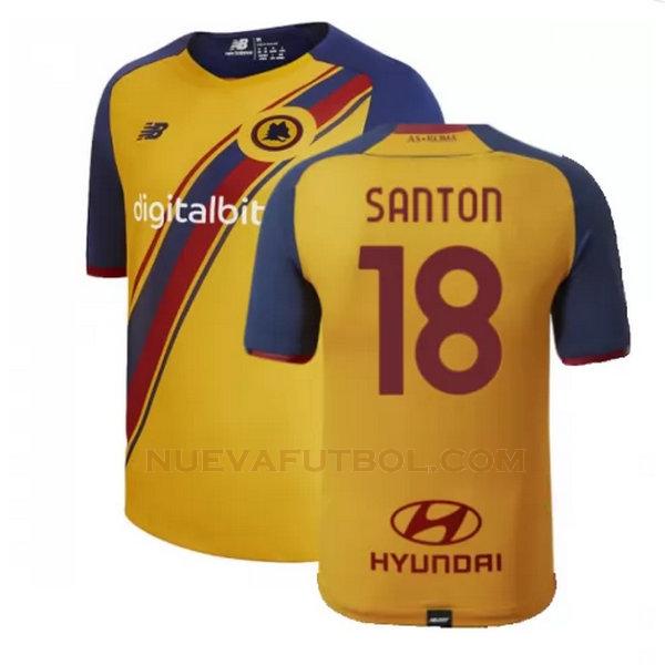 fourth camiseta santon 18 as roma 2021 2022 amarillo hombre