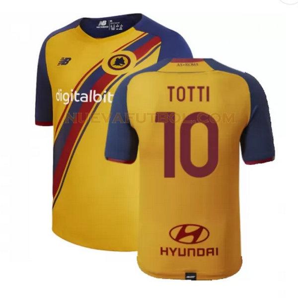 fourth camiseta totti 10 as roma 2021 2022 amarillo hombre