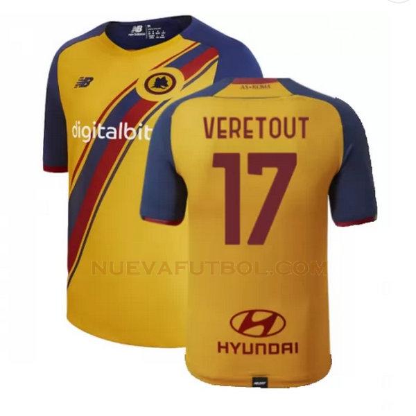 fourth camiseta veretout 17 as roma 2021 2022 amarillo hombre