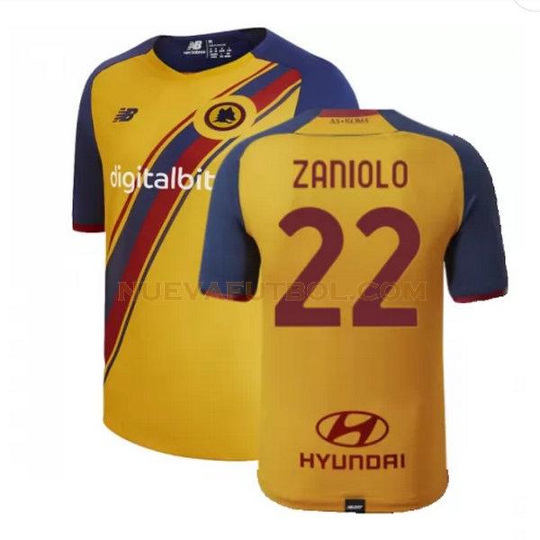 fourth camiseta zaniolo 22 as roma 2021 2022 amarillo hombre