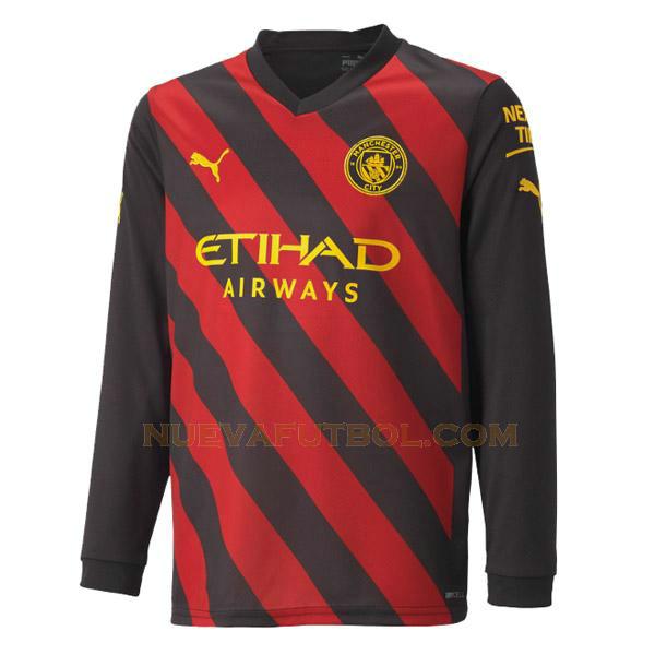 ml segunda camiseta manchester city 2022 2023 negro rojo hombre