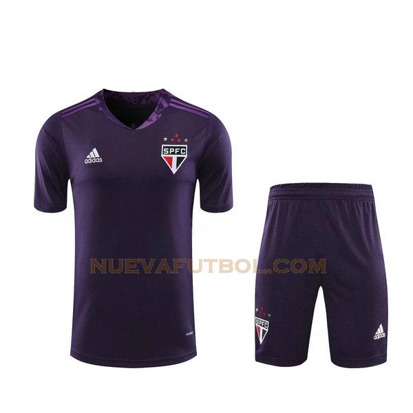 portero camiseta+pantalones cortos são paulo 2021 púrpura hombre