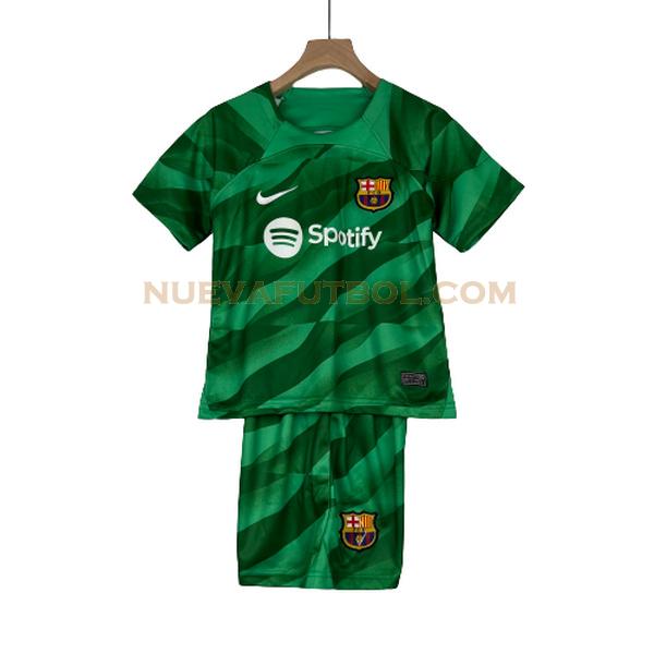 portero camiseta barcelona 2023 2024 verde niño