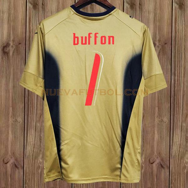 portero camiseta buffon 1 italia 2006 amarillo hombre