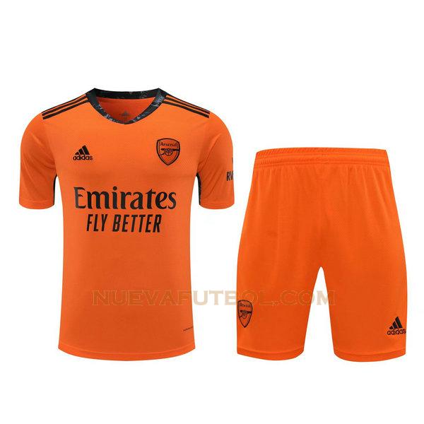 portero camisetas+pantalones cortos arsenal 2021 naranja hombre