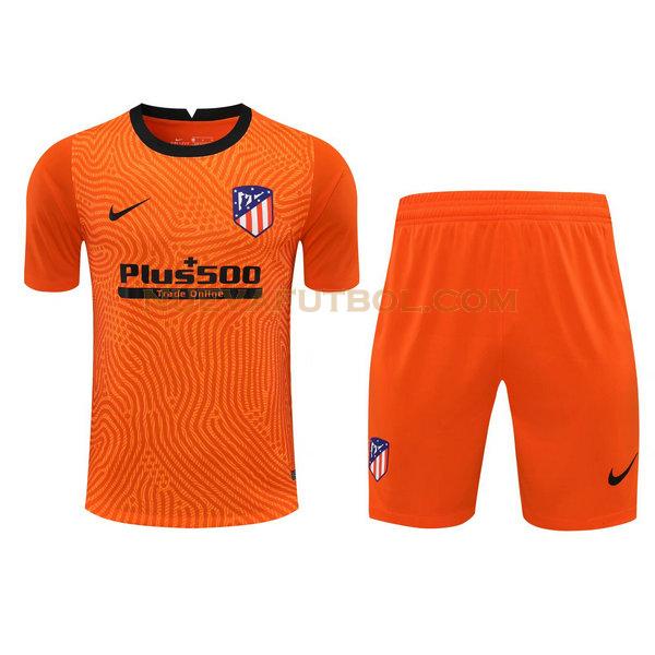 portero camisetas+pantalones cortos atletico madrid 2021 naranja hombre