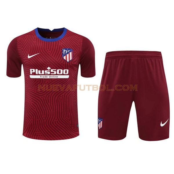 portero camisetas+pantalones cortos atletico madrid 2021 rojo hombre