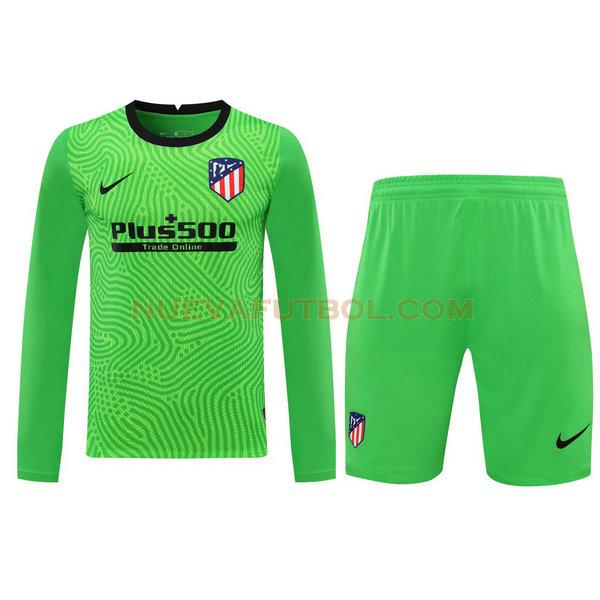 portero camisetas+pantalones cortos atletico madrid ml 2021 verde hombre