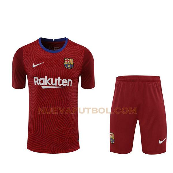 portero camisetas+pantalones cortos barcelona 2021 rojo hombre