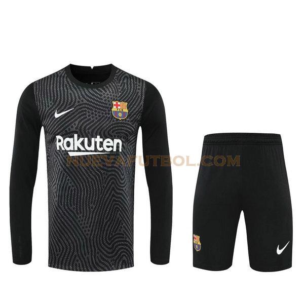 portero camisetas+pantalones cortos barcelona ml 2021 negro hombre