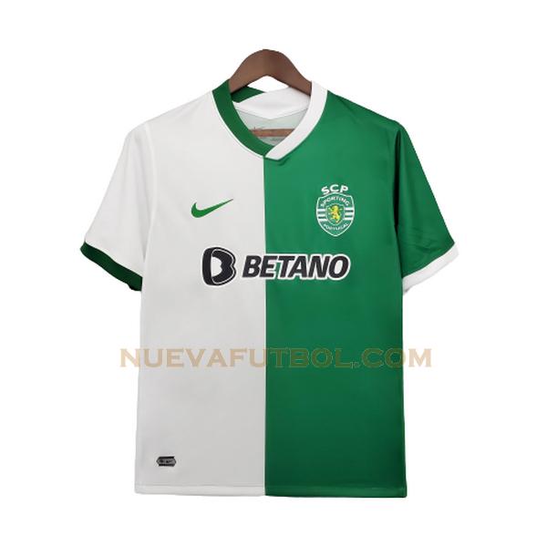 pre-match training camiseta sporting de lisboa 2021 2022 verde blanco hombre