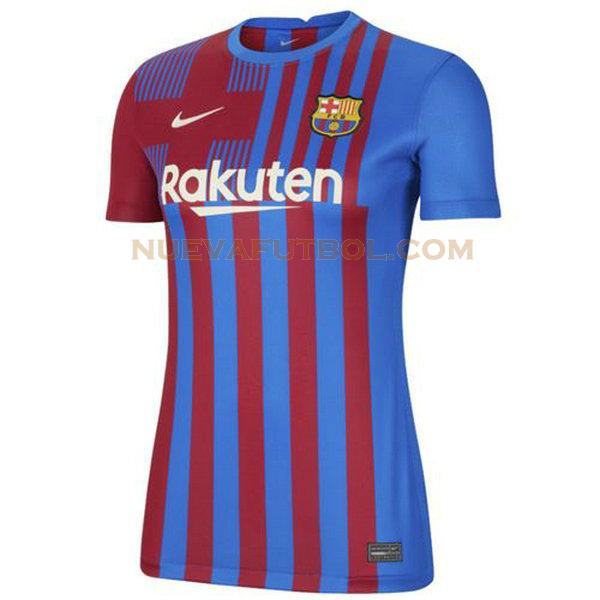 priemra camiseta barcelona 2021 2022 rojo azul mujer
