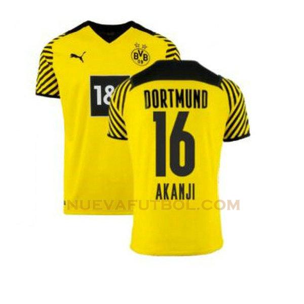 primera camiseta akanji 16 borussia dortmund 2021 2022 amarillo hombre