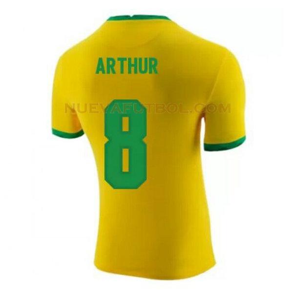 primera camiseta arthur 8 brasil 2020-2021 amarillo hombre