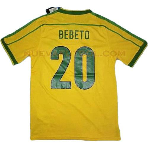 primera camiseta bebeto 20 brasil copa mundial 1998 hombre
