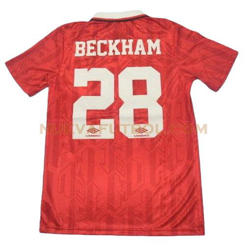 primera camiseta beckham 28 manchester united 1994 hombre