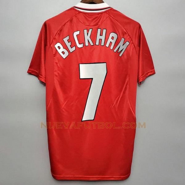 primera camiseta beckham 7 manchester united 2019-2020 rojo hombre