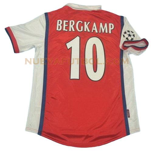 primera camiseta bergkamp 10 arsenal 1998 hombre