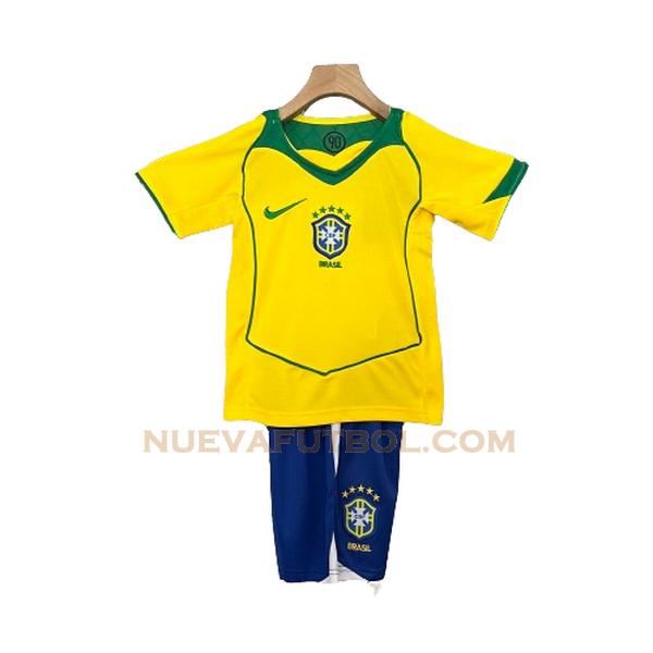 primera camiseta brasil 2004 amarillo niño