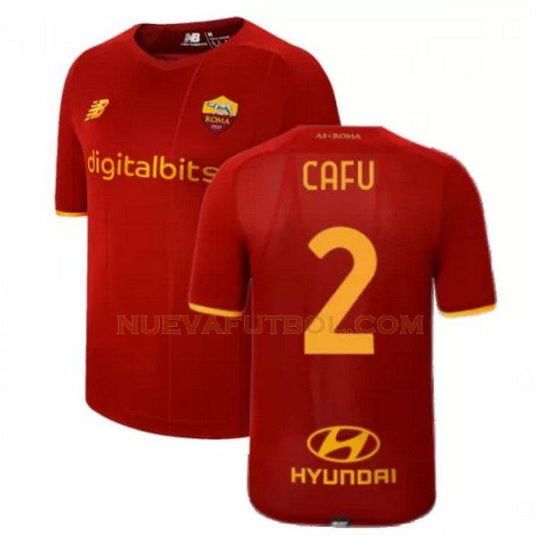 primera camiseta cafu 2 as roma 2021 2022 rojo hombre