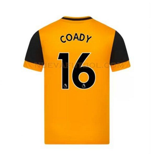 primera camiseta coady 16 wolves 2020-2021 amarillo hombre