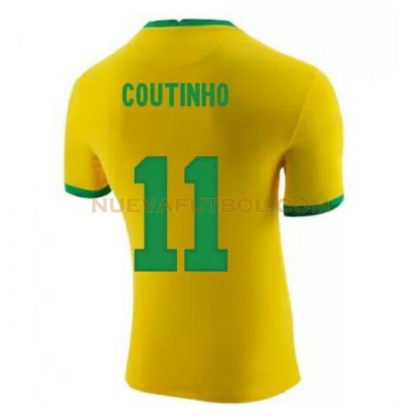 primera camiseta coutinho 11 brasil 2020-2021 amarillo hombre