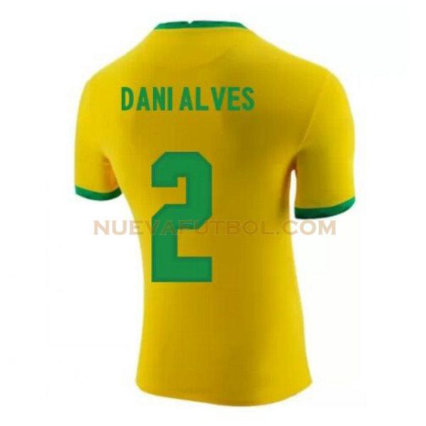 primera camiseta dani alves 2 brasil 2020-2021 amarillo hombre
