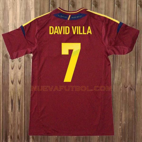 primera camiseta david villa 7 españa 2012 rojo hombre