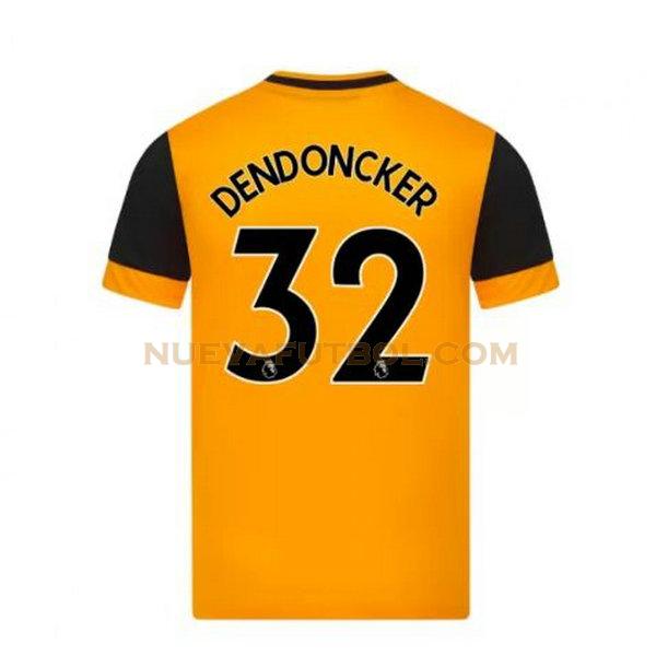primera camiseta dendoncker 32 wolves 2020-2021 amarillo hombre