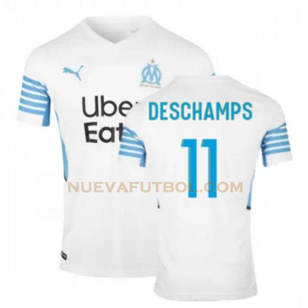 primera camiseta deschamps 11 marsella 2021 2022 blanco hombre