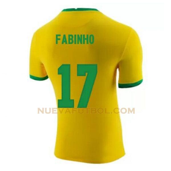 primera camiseta fabinho 17 brasil 2020-2021 amarillo hombre