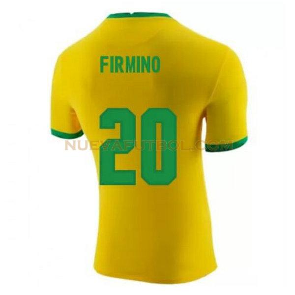 primera camiseta firmino 20 brasil 2020-2021 amarillo hombre